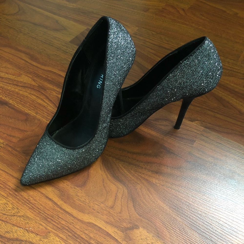Call it spring black and silver heels